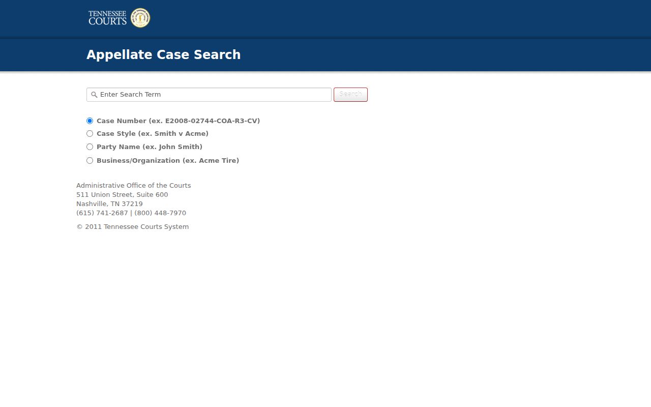 Franklin County criminal court case appellate lookup in Tennessee Public Case History