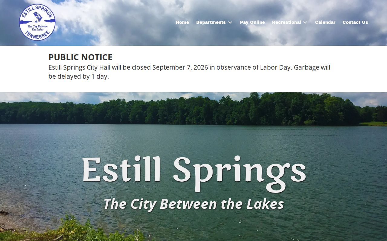 Franklin County Estill Springs criminal record access through the official municipal homepage
