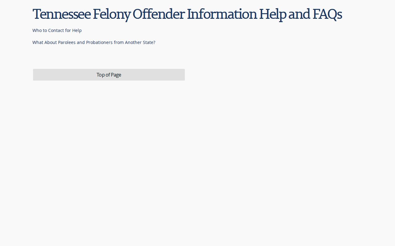 Franklin County felony custody records in TDOC FOIL