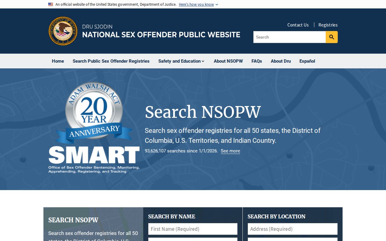 National search option for Franklin County sex offender registry research